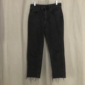 BDG Dark Grey Wash Mom Jeans